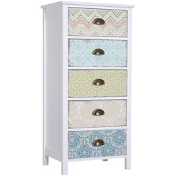 Kommode mit bunten Schubladen im Shabby-Chic-Stil