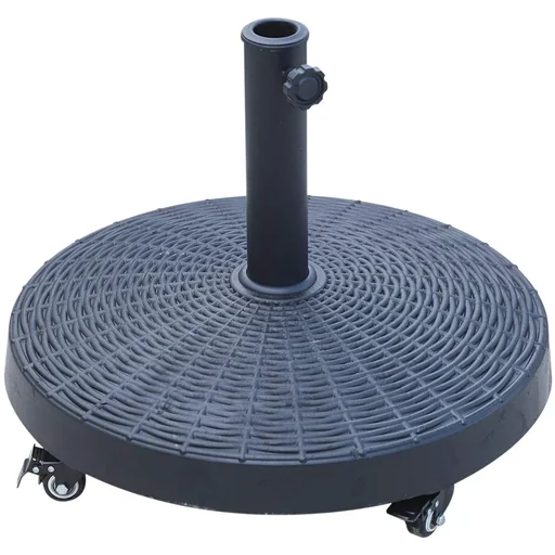 "Sonnenschirmständer Schirmständer Schirmhalter Schirmfuß 25 kg Rattanoptik Ständer Schirm Ø38/Ø48 mm Ø52 x 41 cm image"