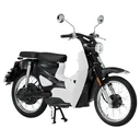 E-Roller / Retromofa "Turin" 45 km/h inklusive 26 Ah Lithium-Akku schwarz/weiß