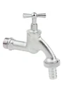 MS Auslaufventil Knebelgriff, Chrom matt, 1/2"AG x 3/4"AG x 1/2"T