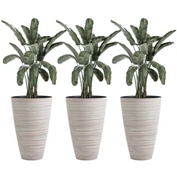 3er Set Blumentöpfe Ø 46,5 cm Höhe 60 cm Pflanztöpfe aus stabilem Kunststoff cre