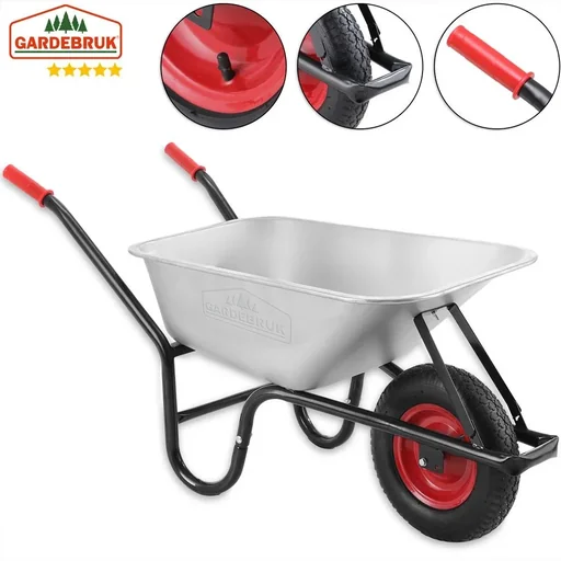 "Schubkarre 100l - 250kg - Tragfähigkeit mit Lufträdern 40cm image"