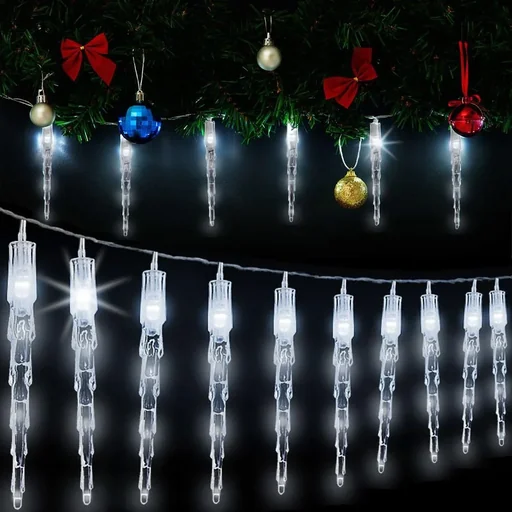 "Lichterkette Weihnachten Eiszapfen 40 LED's 10,4m image"