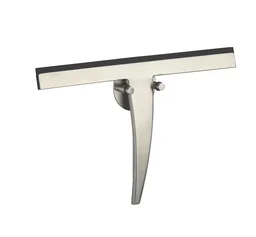 Stainless steel shower squeegee with holder