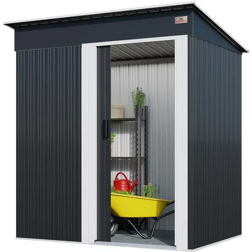 "Gartenhaus - 2,52m³ - Metall - anthrazit - 162 x 86 x 181cm image"