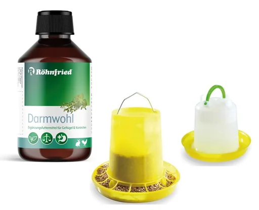 "Geflügeltränke und Futterautomat im Spar Set + Darmwohl 100 ml image"