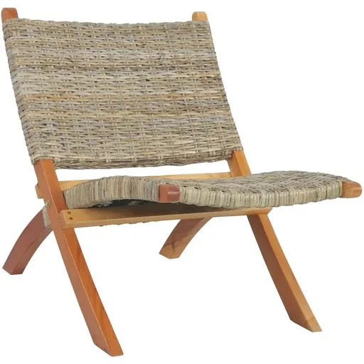 "Relaxsessel aus natürlichem Kubu-Rattan und massivem Mahagoni image"