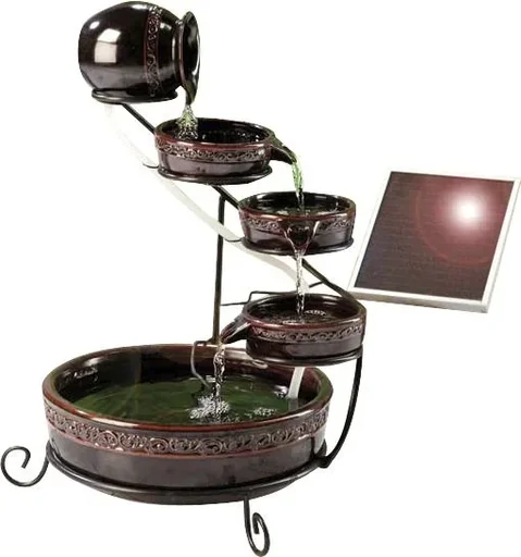 Solar Kaskaden Brunnen braun glasiert