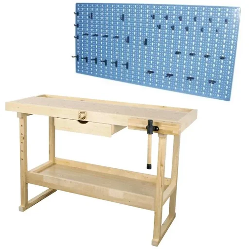 "Mancave Holzwerkbank MIT Werkzeugwand 2er Set image"