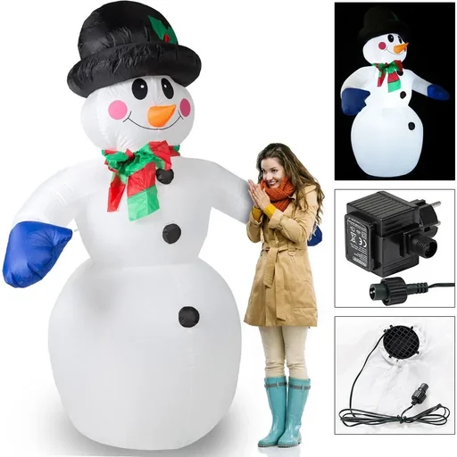 "Aufblasbarer Schneemann 240cm METALLISCH BELEUCHTET image"