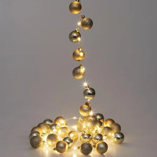 "Weihnachtslichterkette LED gold 2m Kugeln image"
