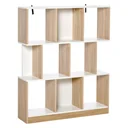 Bücherregal Standregal Büroregal Aktenregal für Büro Wohnzimmer Arbeitszimmer Spanplatte Natur+Weiß 100 x 24 x 124 cm