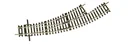 Bogenweiche links BWl2/3 ohne Antrieb, Radius des Stammgleises und des Abzweiggleises 358 mm (R2), Bogenwinkel 30°