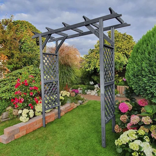 "Pergola Bamberg ohne Pflanzkästen, grau image"