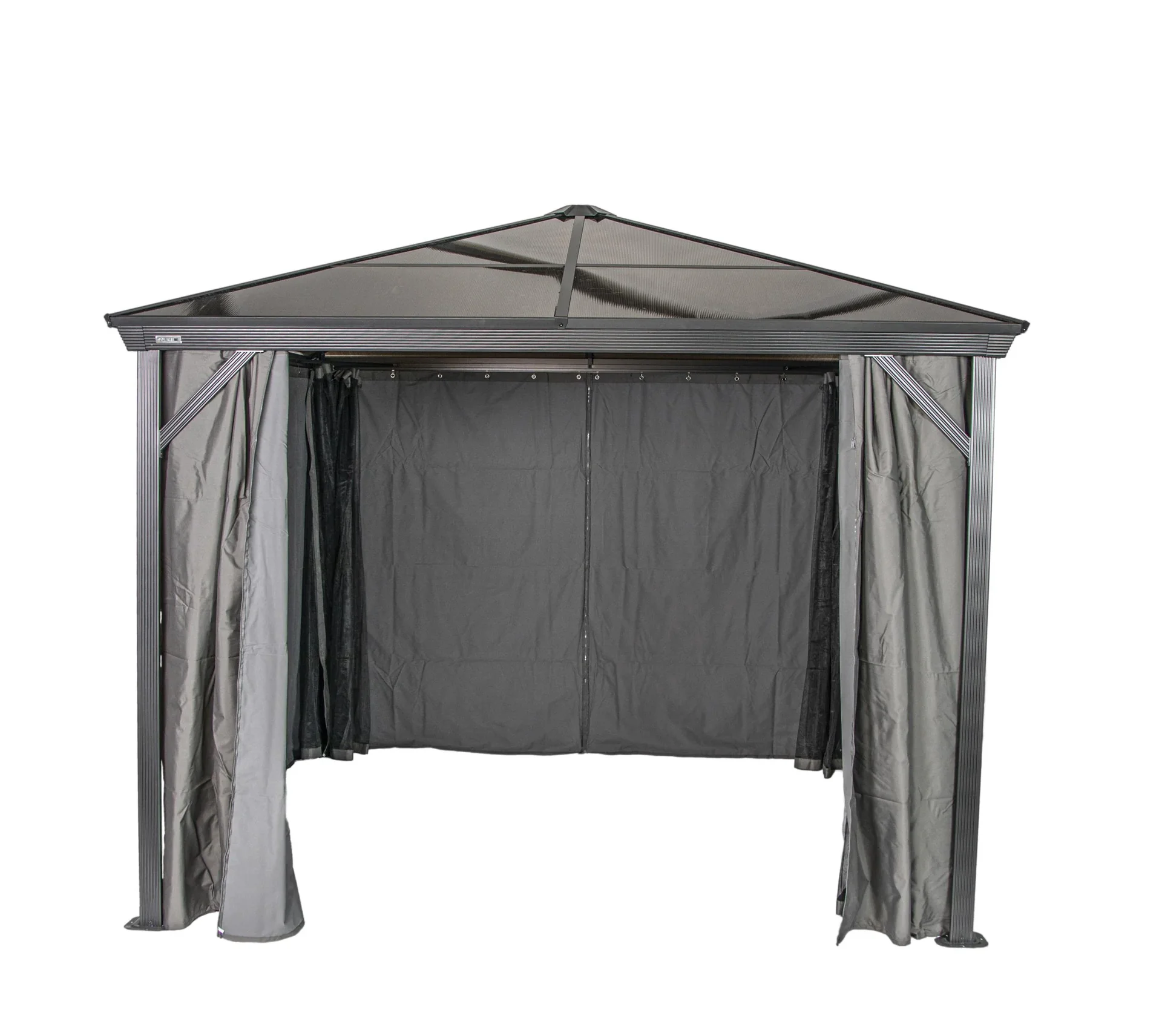 "Sojag Pavillon Verona 1010 298,3×298,3×261 cm Anthrazit – Hardtop mit 6-mm-Polycarbonatdach image"