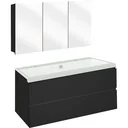 Concept Badezimmermöbel met Spiegelschrank 100cm - schwartz/Weiss