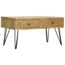 Couchtisch mit 2 Schubladen 80x40x40,5 cm verarbeitetes Holz braun