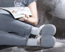 Pantoffel, mit Komfortsohle und weichem Futter, Farbe grau, Gr.38