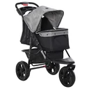 Hundewagen Hundebuggy Katzenbuggy Pet Stroller mit 3 Rädern klappbar Hunde Katze Oxford Grau+Schwarz 109,5 x 57,5 x 106,