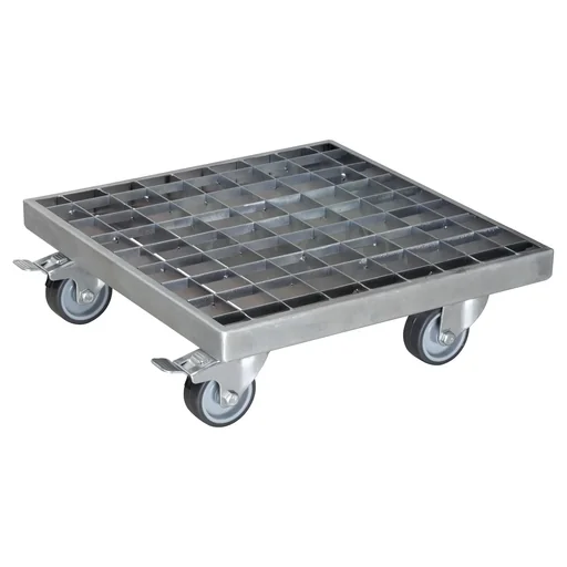 "Multi Roller MR 7015, 29 x 29 x 9,5 cm, softe Rollen Ø 50 mm, Rollenlager, 2 Bremsen, Gitterrost, Tragkraft 200 kg image"