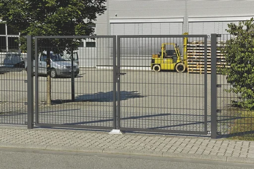 "Doppelstabmattenzaun Komplettset, anthrazit, Höhe 140 cm, Länge 22 m image"
