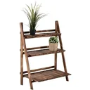 Pflanzentreppe L80 x W37 x H93cm Blumenregal 3 Stufen Tannenholz
