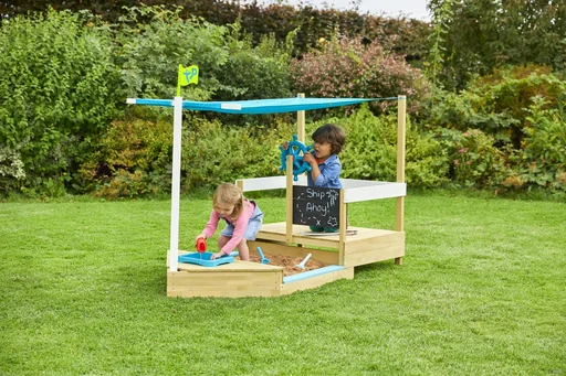 "Holz Sandkasten Kinderspielboot AHOY image"