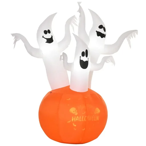 "Aufblasbar Halloween Geist mit Kürbis Beleuchtung Gespenst SSelbstaufblasender Kürbis Ghost Doll Dekoration Polyester We image"