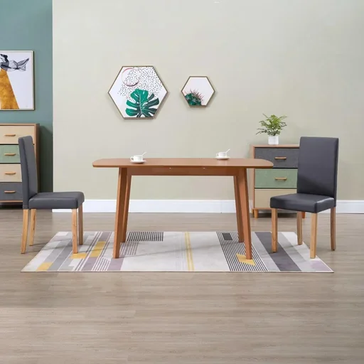 "Esszimmerstühle 2-Sitzer Kunstleder grau image"
