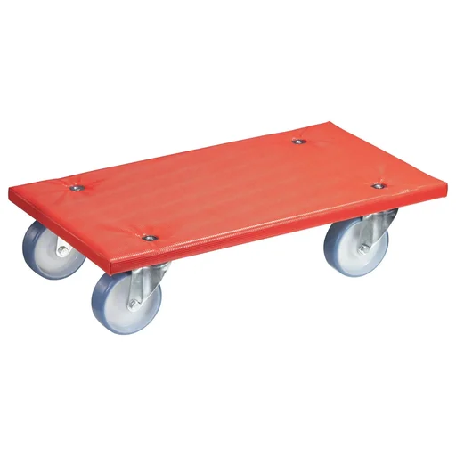 "Transporthilfe MM 1396, 57,5 x 30 x 14 cm, softe Rollen Ø 100 mm, Rollenlager, Platte FSC® bezogen, Tragkraft 400 kg image"