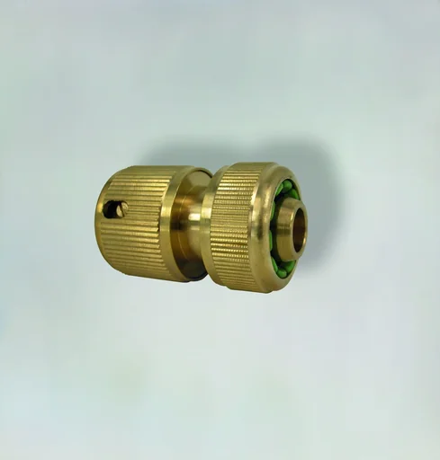 "Schlauchanschlussstück aus Messing, Stecksystem für 3/4", mit Wasserstopp image"