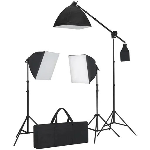 "Beleuchtungsset mit 3 Fotoleuchten mit Stativ und Softbox image"