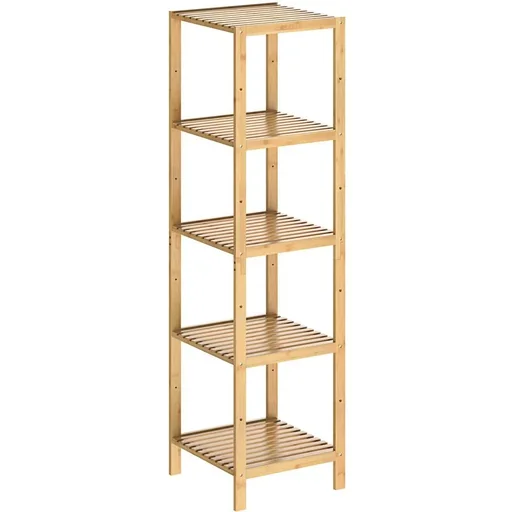 "Stehende Bad-/Wohnzimmerschrank Bambus 140x33x33cm image"