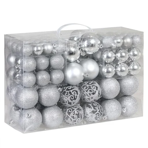 "Weihnachtskugeln - Christbaumschmuck - Silber 100 Stück. image"