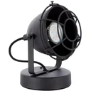 Tischleuchte Carmen XS grill industriell floodlight mat Holzschwarz 28W Ø 13 cm