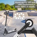 Scooter freestyle Tundra Basic - 100mm - 100 kg max - Fußbremse - schwarz