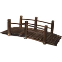 Gartenbrücke Holzbrücke Holzsteg Teichbrücke Zierbrücke mit Geländer bis 180 kg Tannenholz Dunkelbraun 152,5 x 67 x 48 c
