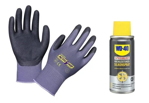 "Feinstrickhandschuh Gr. 9 + Silikonspray 100 ml image"