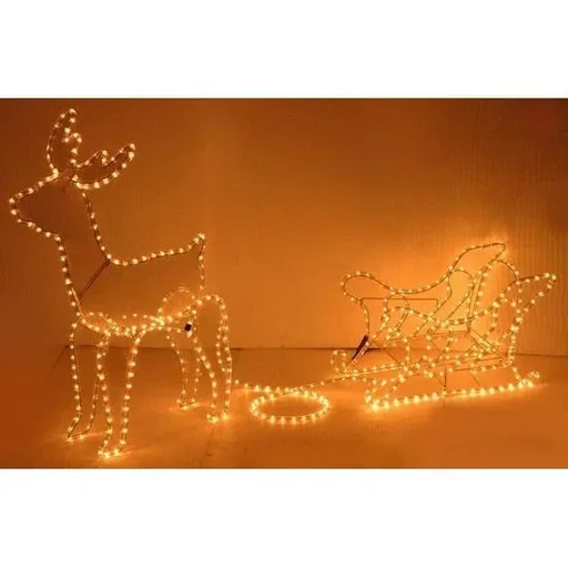 "Nampook Weihnachtsbeleuchtung - Rentier mit Schlitten - 60 x 28 x 77 cm image"