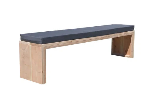 "Gartenbank Douglas Holz 200 cm inkl. Wasser- und schmutzabweisendem Kissen Anthrazit image"
