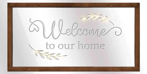 "LED Spiegel mit Welcome-Schriftzug image"
