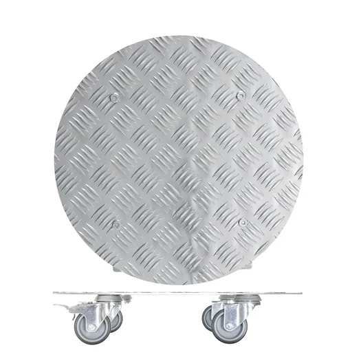 "Multi Roller MR 7002, Ø 38 x 7,5 cm, softe Rollen Ø 50 mm, Gleitlager, 2 Bremsen, Alu Riffelblech, Tragkraft 150 kg image"