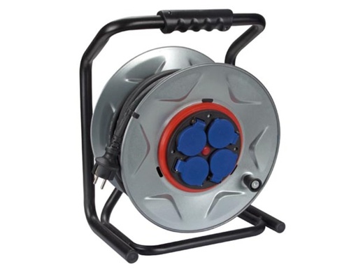 "PROFI-KABELTROMMEL MIT 'ANTI-TWIST'-SYSTEM - NEOPREN - 40 m - 3G2.5 - 4 STECKDOSEN - SCHUTZKONTAKT (DEUTSCHES SYSTEM) image"