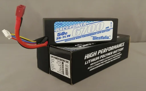 "Power Racing 50C - 6700Mah - 3S - 11,1V - T-PLUG - Hard Case image"