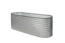 Metall Hochbeet Oval silber 240 x 80 x 82 cm