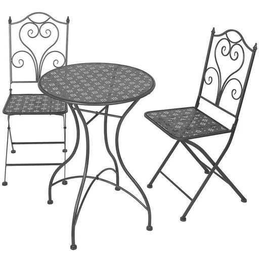 "Pro Garden Bistro Garten-Set - 3 Stück - Metall - Schwarz image"