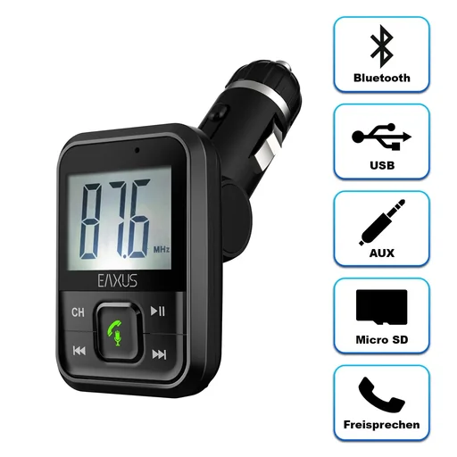 FM Transmitter mit Bluetooth, USB, AUX, Micro SD und Freisprechfunktion