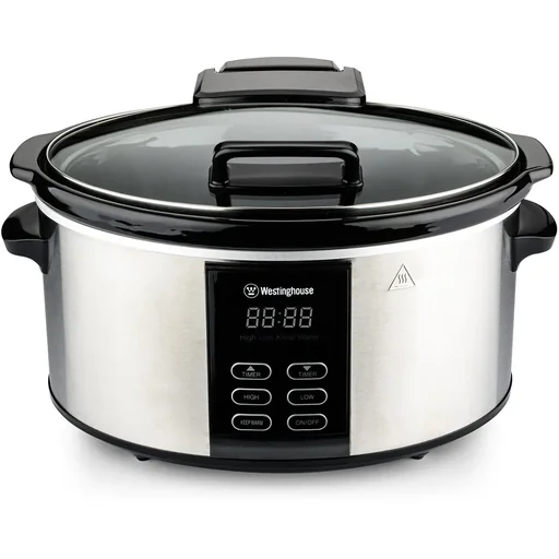 "Slow Cooker - mit abnehmbarer Keramikpfanne - 6 Liter - Edelstahl image"