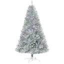 Weihnachtsbaum künstlich 180 cm Christbaum mit 1000 Astspitzen inkl. Christbaum-Ständer Metall Silber+Weiß Ø103 x 180 cm