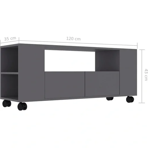 "TV-Schrank 120x35x43 cm Spanplatte grau image"